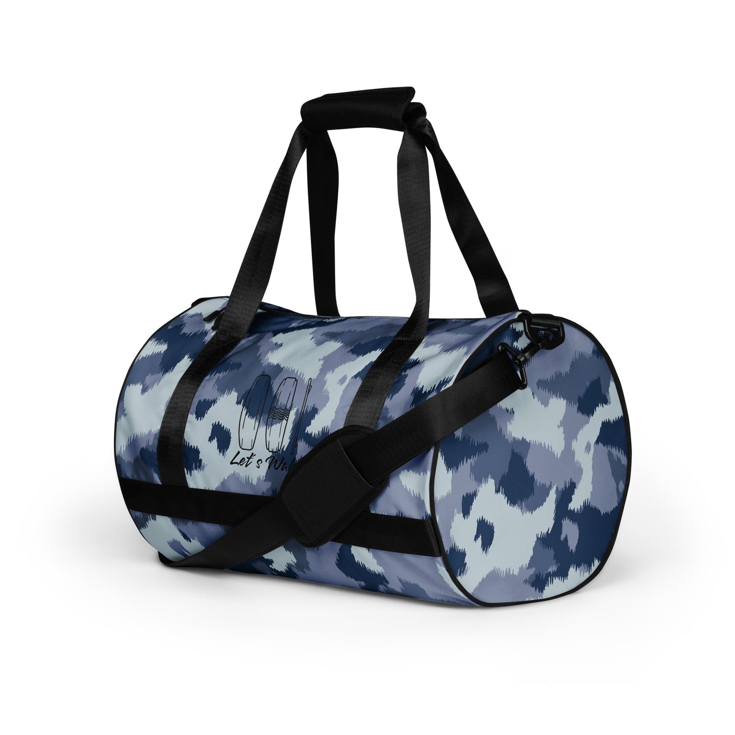 Blau Camo Allover-Print-Sporttasche