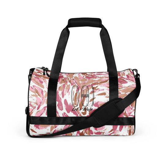 Lets Wake Allover-Print-Sporttasche Pink